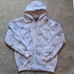 Urban Couture Victorious Zip Up Hoodie Mens Large Embroidered Marijuana Leaf
